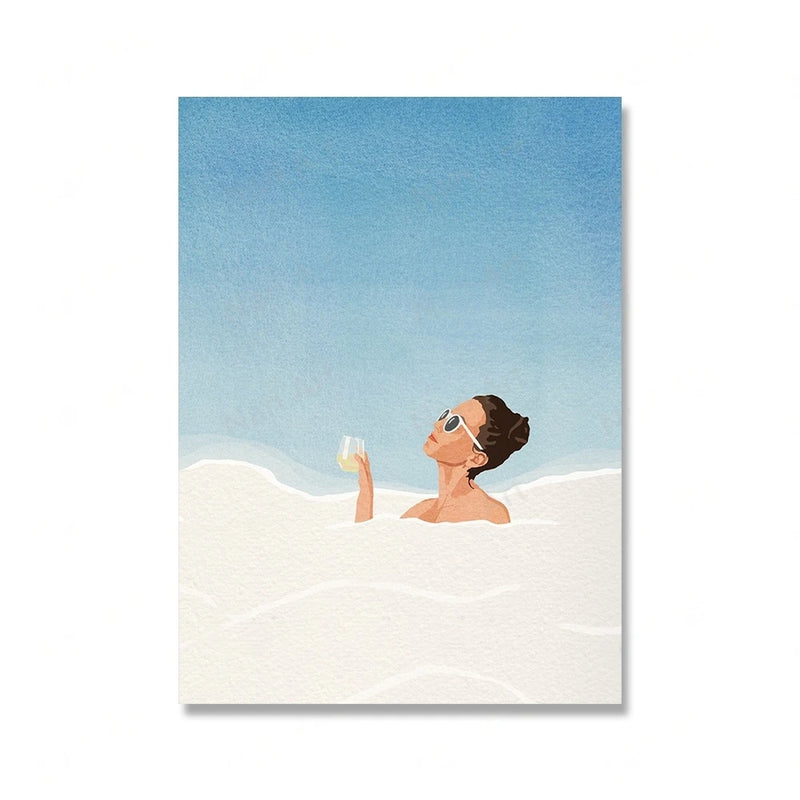 Abstract Figure Posters Swimming Girl Wall Art Canvas Minimalism Life Modern Creative Prints Pictures for Living Room Decoration ConnectRoom