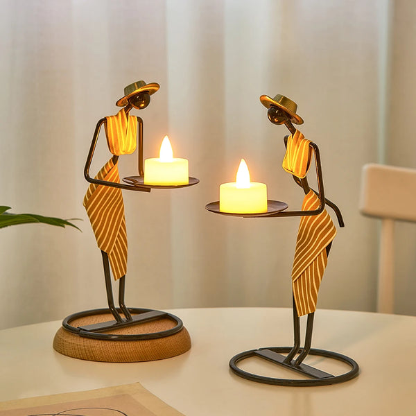 African Candle Holder ConnectRoom