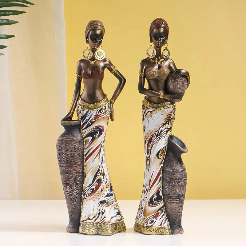 African Woman Statues ConnectRoom