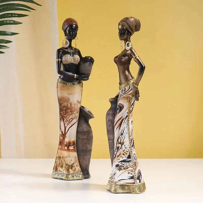 African Woman Statues ConnectRoom