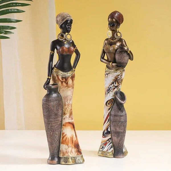 African Woman Statues ConnectRoom