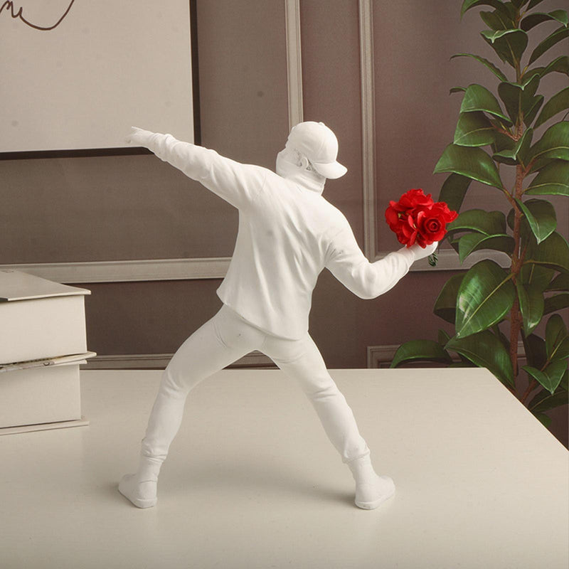 Banksy Flower Thrower Statue ConnectRoom