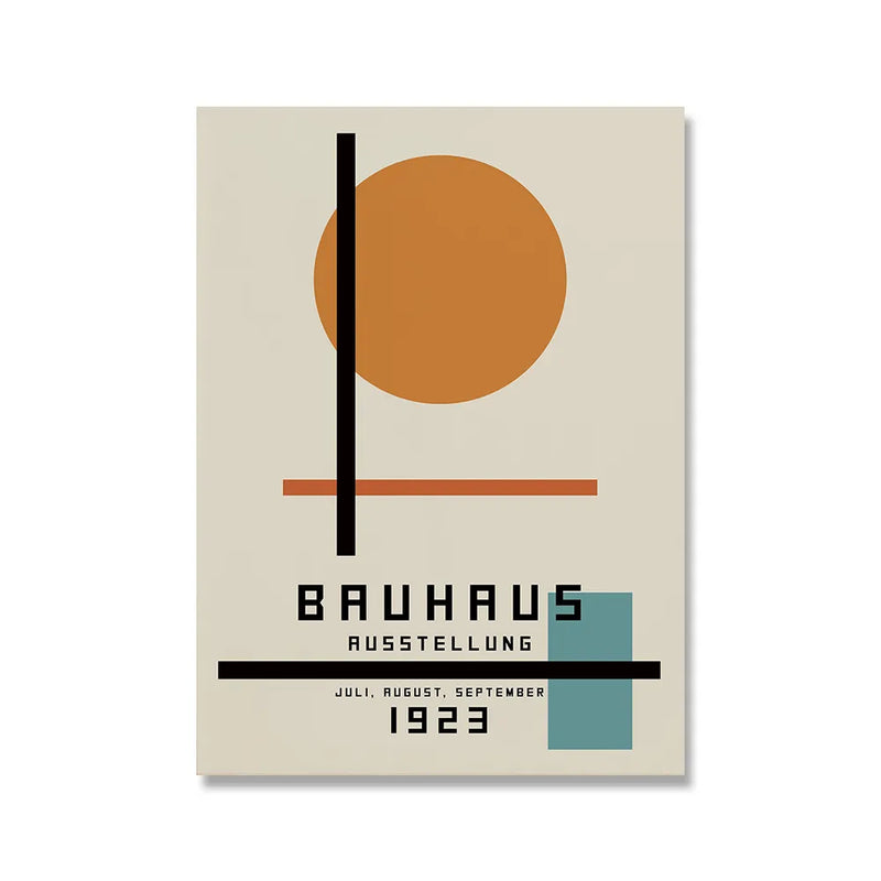 Bauhaus Exhibition Poster Chair Running Male Geometric Canvas Painting Black Orange Minimalist Abstract Wall Picture Home Decor ConnectRoom