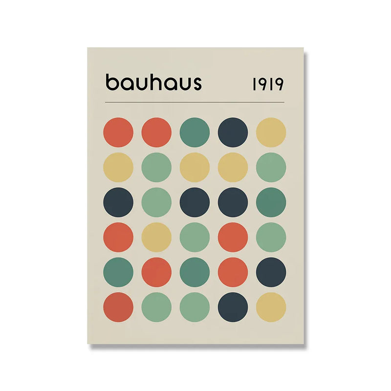 Bauhaus Exhibition Poster Chair Running Male Geometric Canvas Painting Black Orange Minimalist Abstract Wall Picture Home Decor ConnectRoom