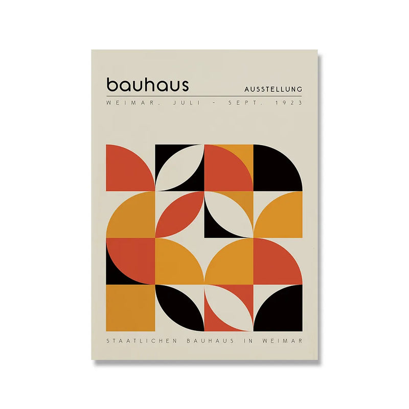 Bauhaus Exhibition Poster Chair Running Male Geometric Canvas Painting Black Orange Minimalist Abstract Wall Picture Home Decor ConnectRoom