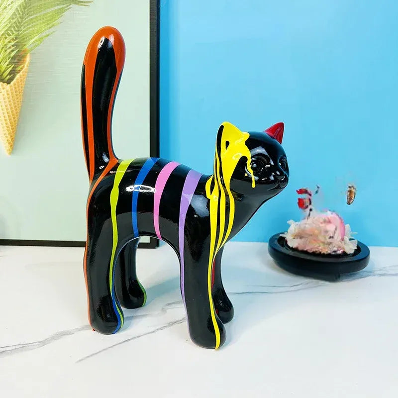 Paint Splash Cat Statue ConnectRoom