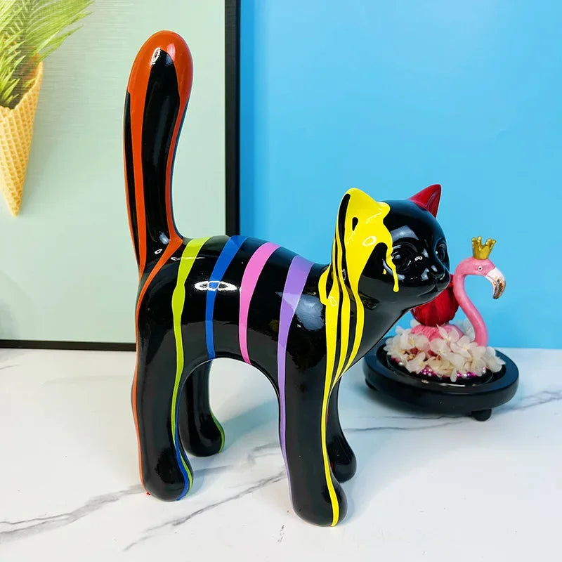 Paint Splash Cat Statue ConnectRoom