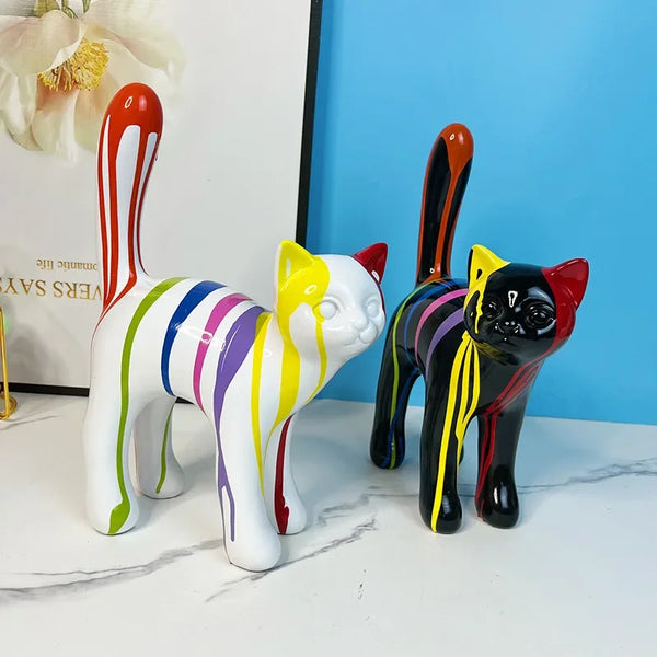 Paint Splash Cat Statue ConnectRoom
