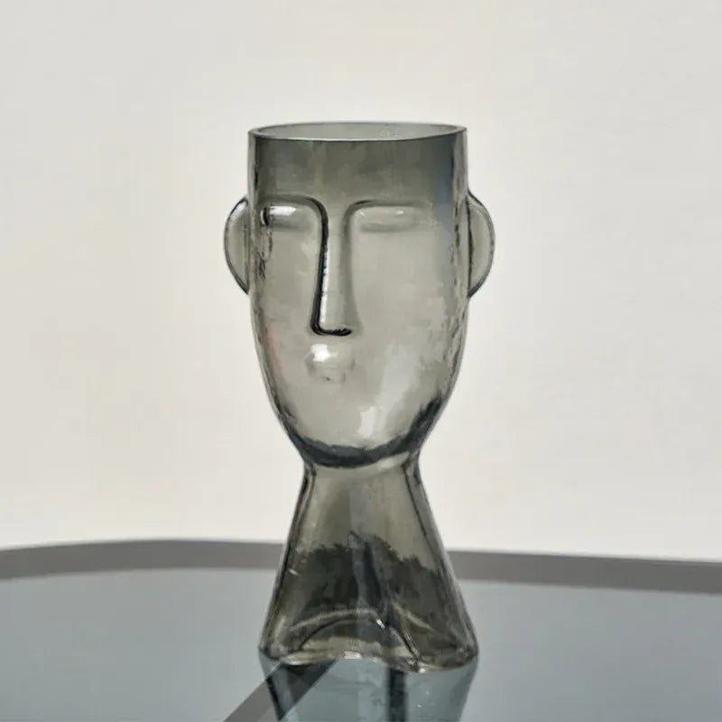 Transparent Face Glass Vase