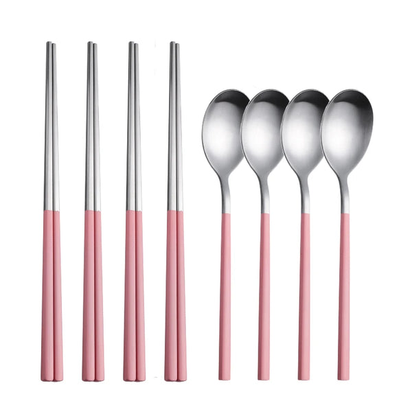 8Pcs Korean Spoons & Chopsticks - ConnectRoom