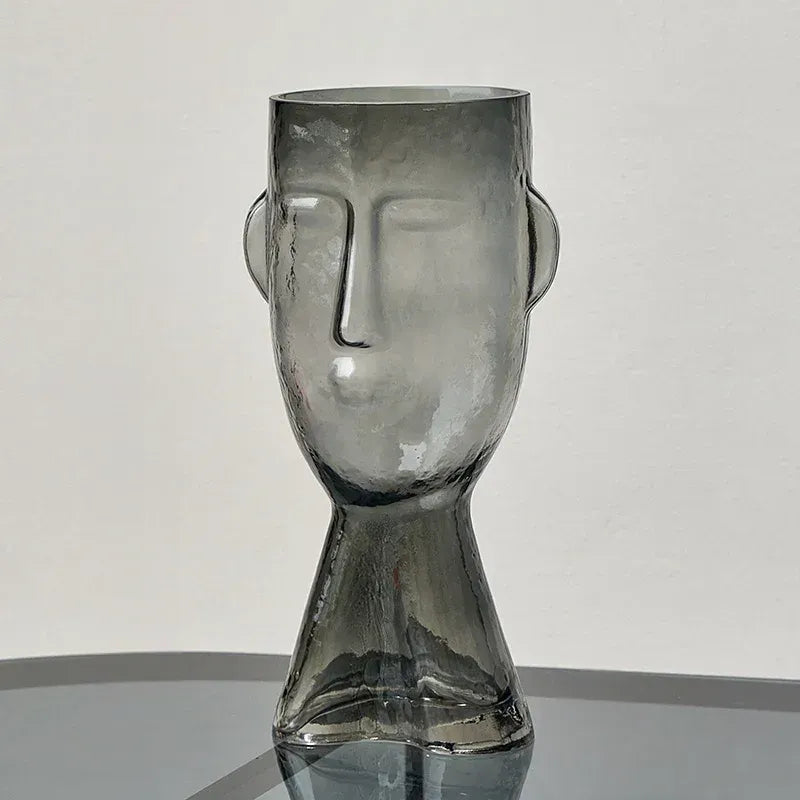 Transparent Face Glass Vase