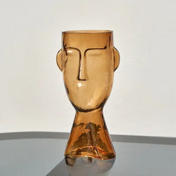 Transparent Face Glass Vase